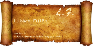 Lukács Fülöp névjegykártya